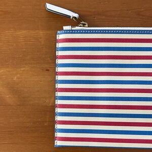 J. Crew Blue and Red Striped Pouch